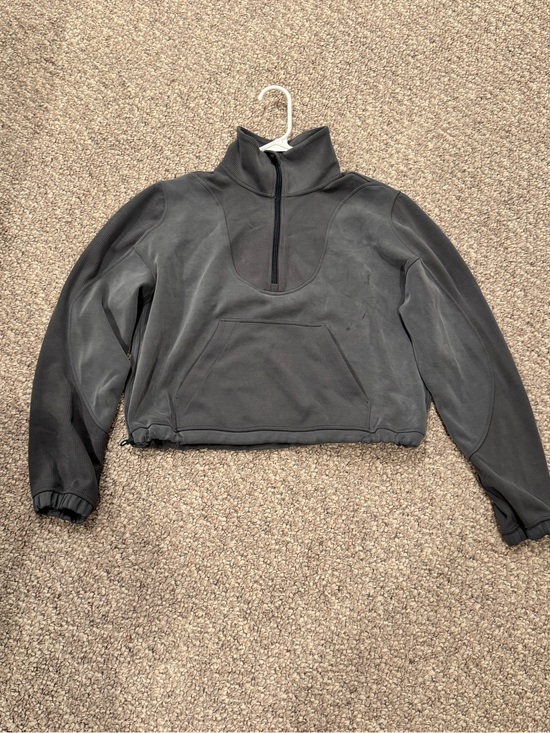 lululemon athletica Tops - Lululemon Charcoal Gray Brushed Softstreme Half-Zip Pullover Sweatshirt